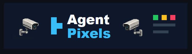 Agent Pixels logo with pixel security cameras